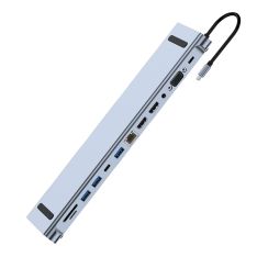 USB-C HUB 12-I-1 dock - 4K@30Hz / USB 3.0 / USB-C / VGA / SD/TF
