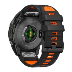  Garmin Forerunner 965 / 965 Solar - Silikone urrem 22mm med QuickRelease - Sort/orange