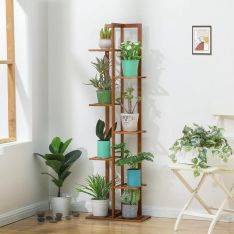 Reol i Bambus med 7 Hylder - Str. 45x22x145cm
