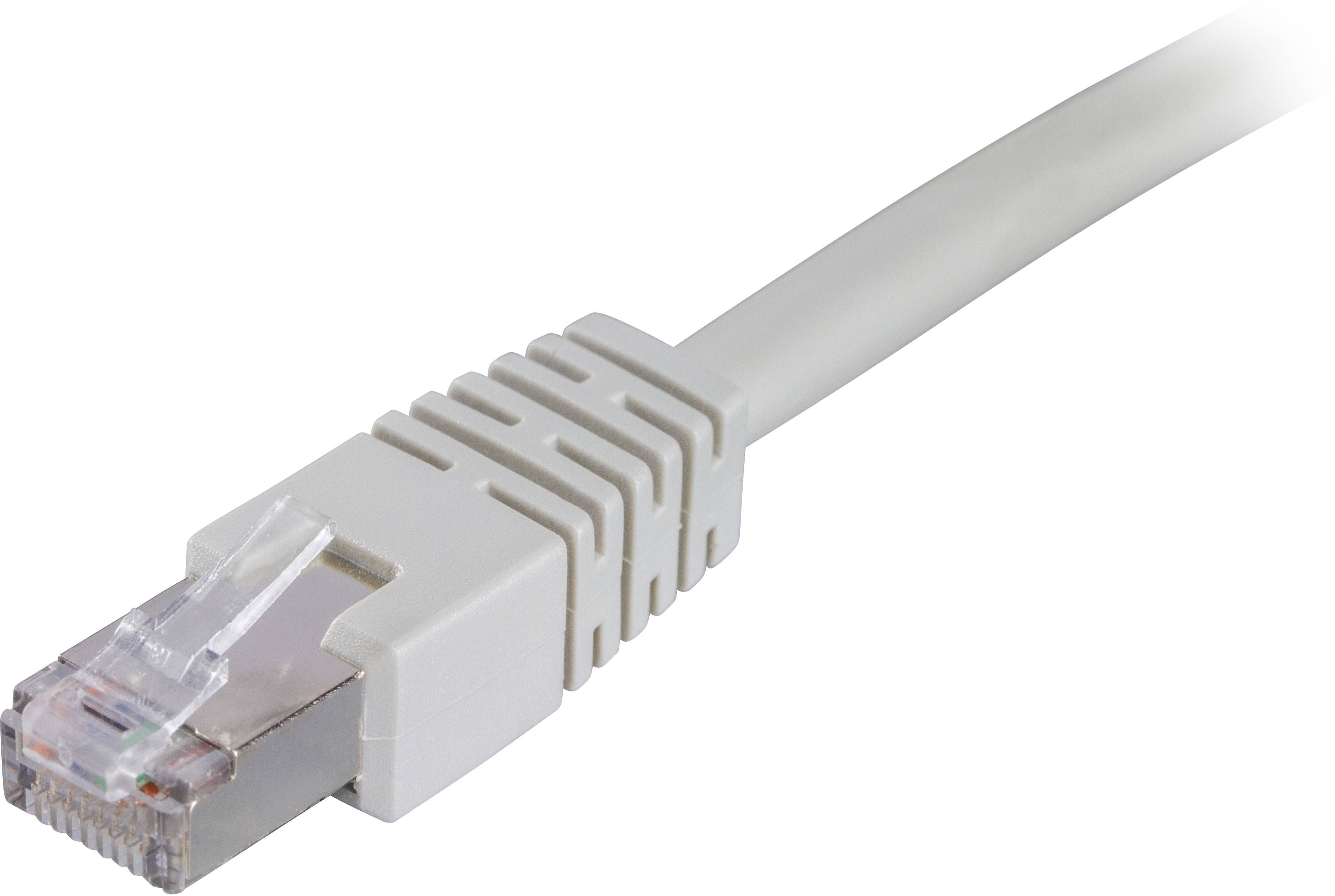 DELTACO, F/UTP, Cat6 patchkabel, LSZH, 1m, grå