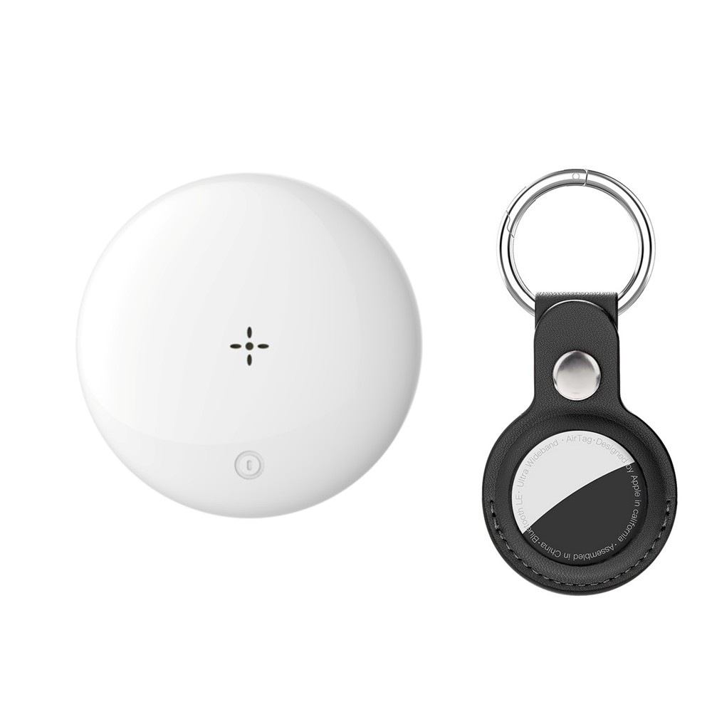 Smart Tracker Tag inkl. Nøglering - Kompatibel med Apple Find My & Android Find Hub - Hvid