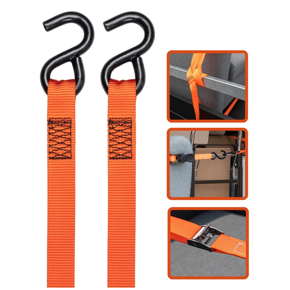 Black+Decker spænderemme med skralde 25mm - max 350kg - 5 Meter