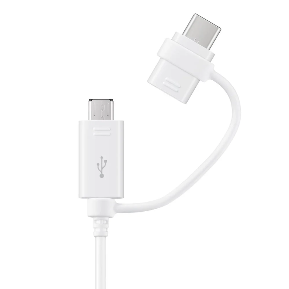 Original Samsung EP-DG930DW 2-i-1 USB kabel USB-C/MicroUSB 1 m - Hvid