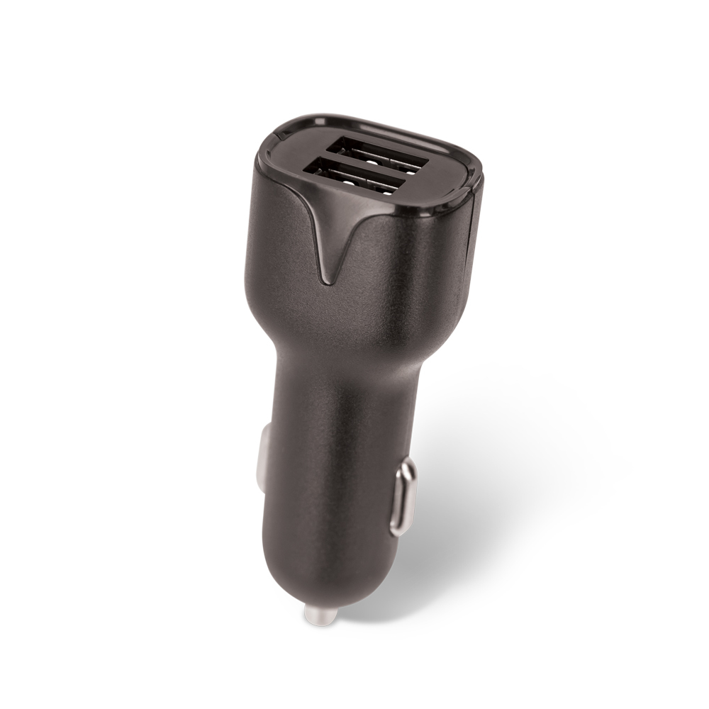 Setty - Dual USB bil oplader 2.4A - Sort