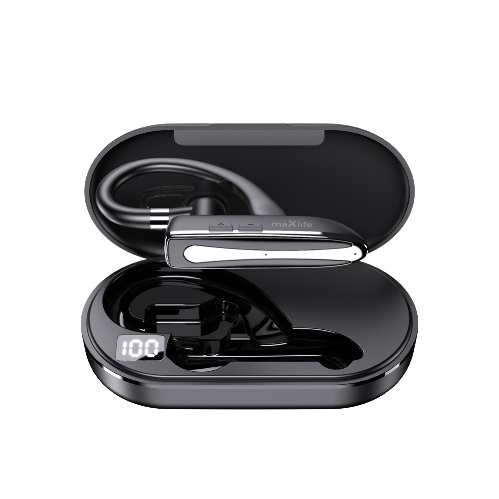 Maxlife Bluetooth Headset - Til bil & kontor - Med opladeretui - Sort