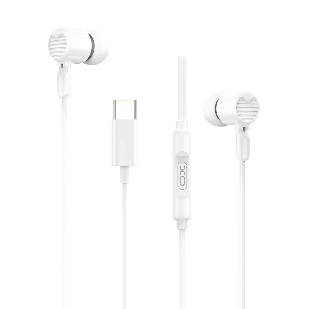 XO høretelefoner med USB-C kabel - med mikrofon - Hvid