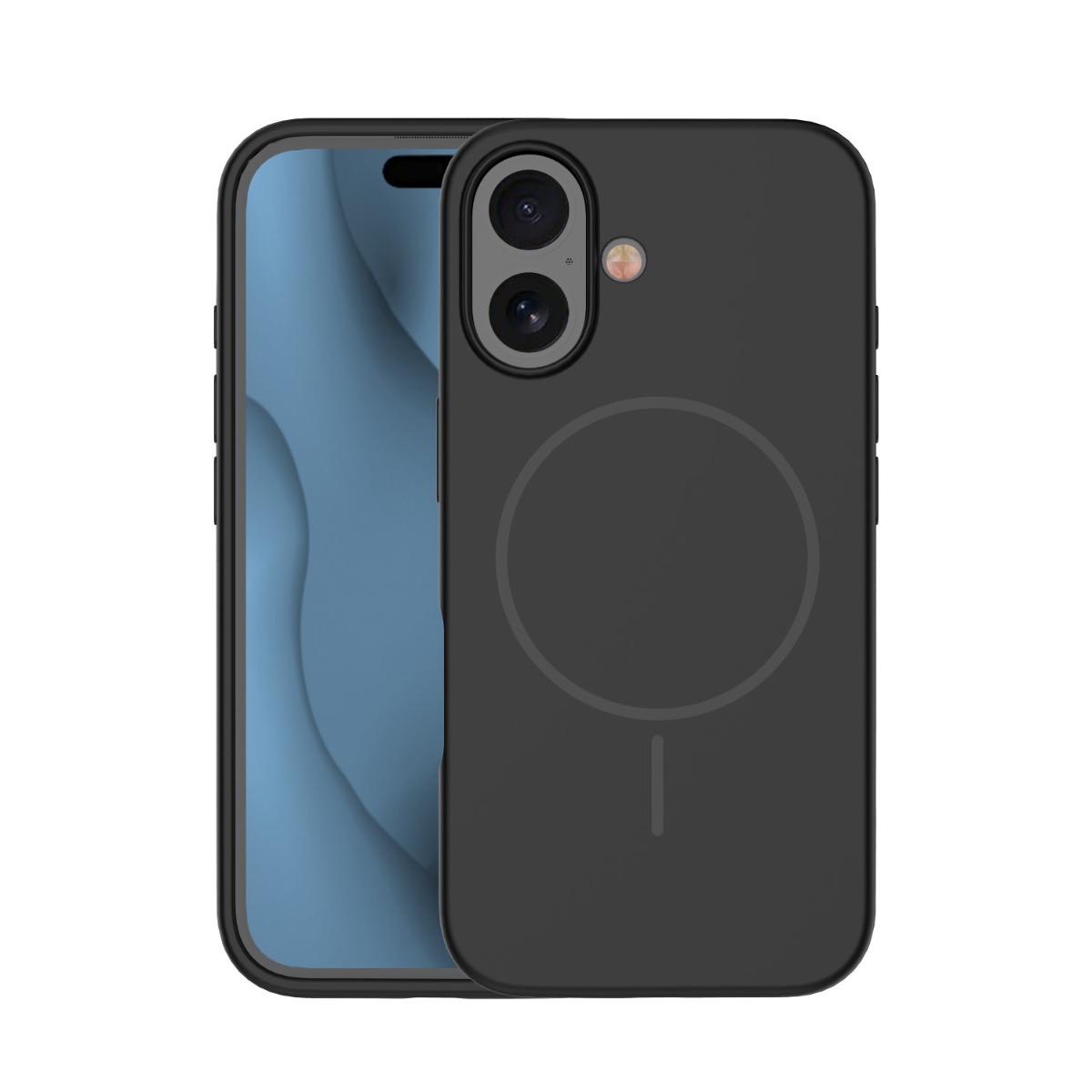 iPhone 17e / 16e - Silikone magnetisk cover - Magsafe kompatibel - Sort