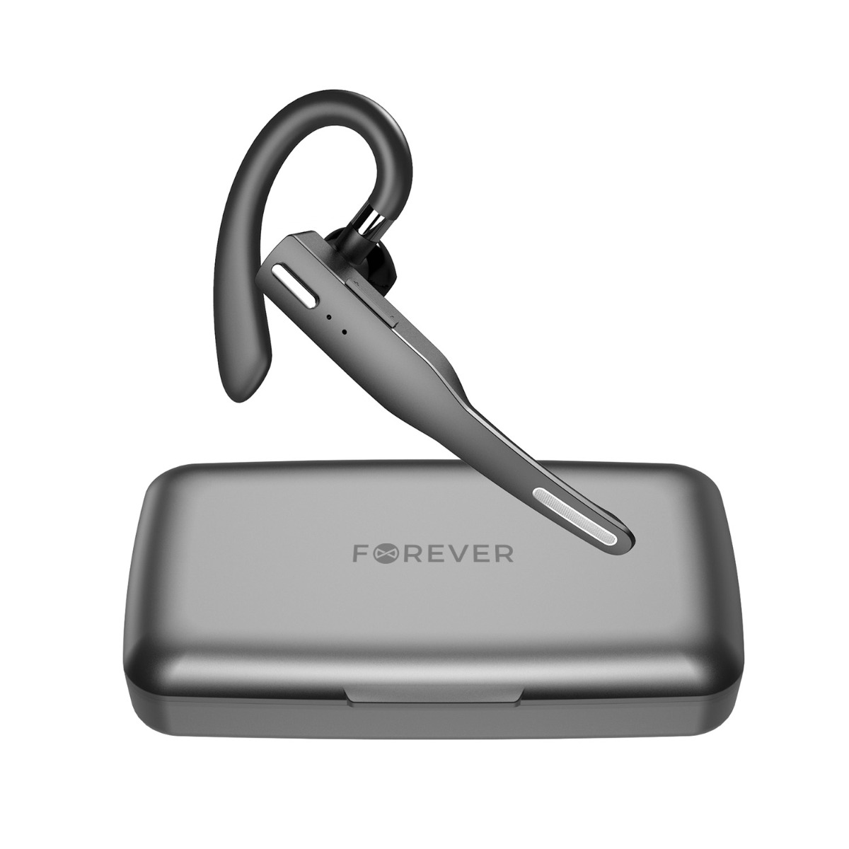 Forever trådløst headset m/opladerbox - Til bil / kontor - Sort