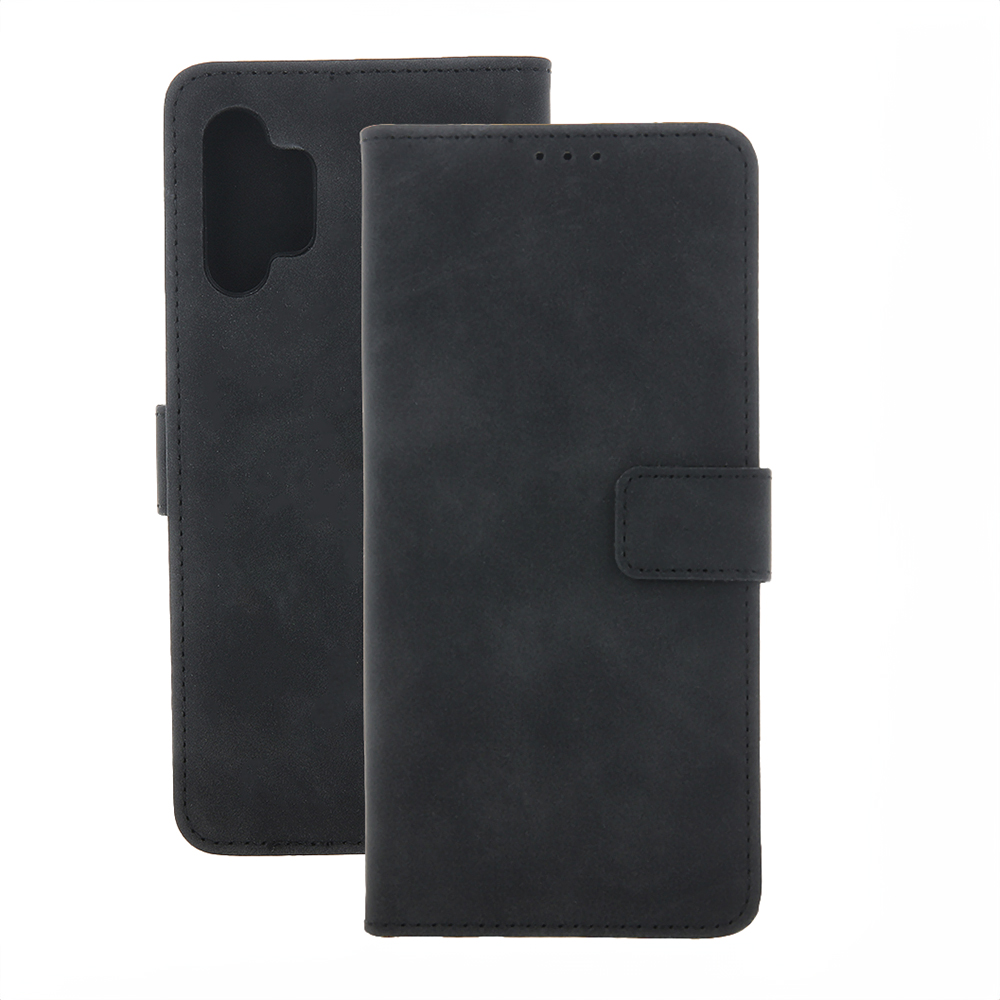 Samsung Galaxy A57 5G - Velvet læder cover / pung - Sort
