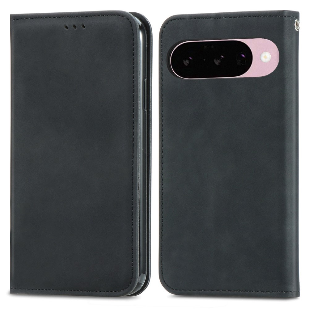 Google Pixel 11 / 11 Pro - Suede flip cover med magnetisk lukning - Sort