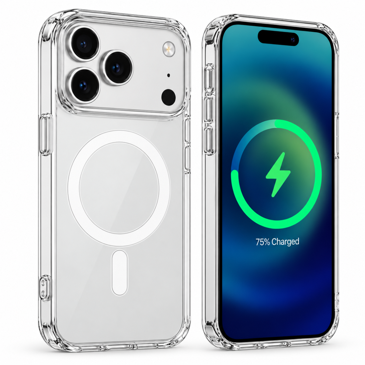 iPhone 17 Pro / 18 Pro - Magnetisk Hybrid cover - Magsafe kompatibel - Transparent