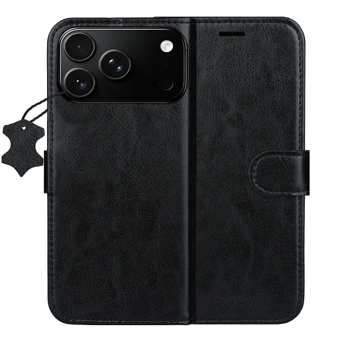 iPhone 17 Pro Max / 18 Pro Max - Smart Luxe læder cover / pung - Sort