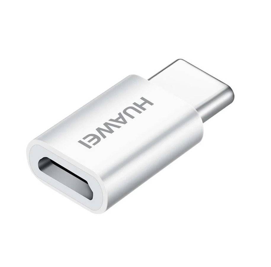 Original Huawei mikroUSB til USB-C adapter - Hvid