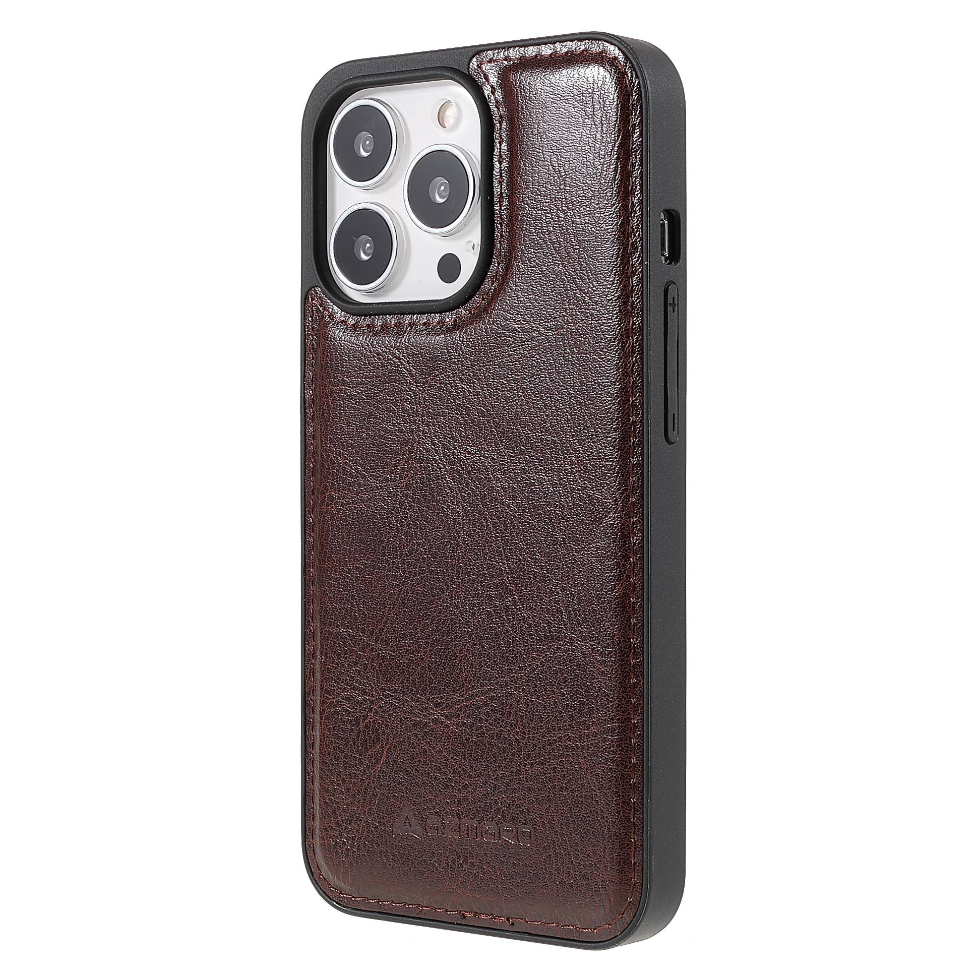 iPhone 13 Pro Max - Azmaro Original ægte læder cover/etui - Brun