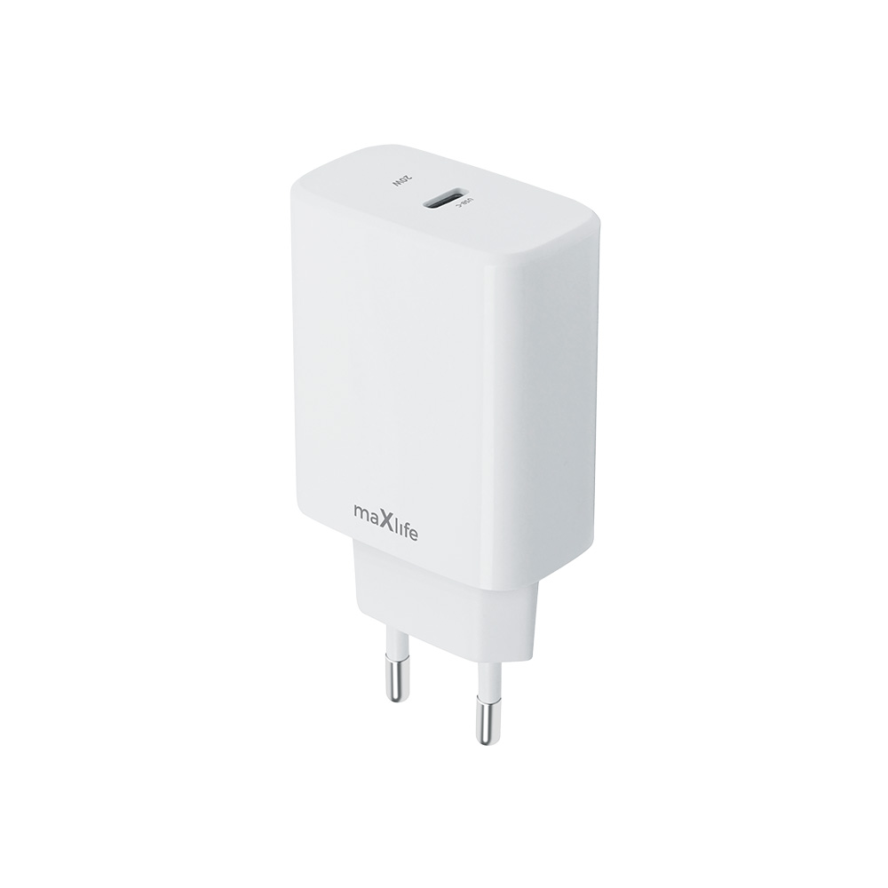 Maxlife USB-C PD 20W hurtig oplader - Hvid