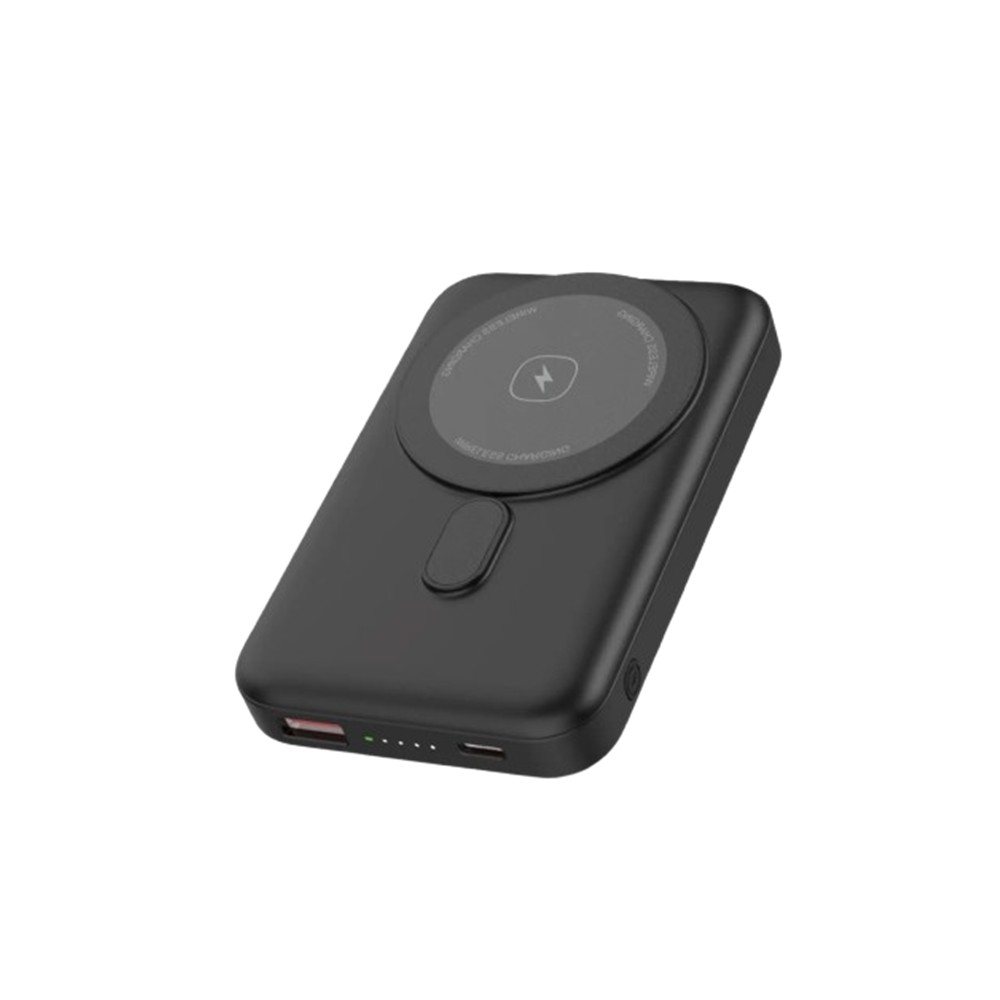 Powerbank 10000mAh - 15W - MagSafe kompatibel - USB-C & USB-A - Sort