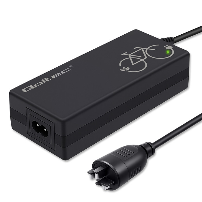 Qoltec Oplader til Elcykel - 36V/42V, 2A, IP54 Vandafvisende - Bosch 3P Stik