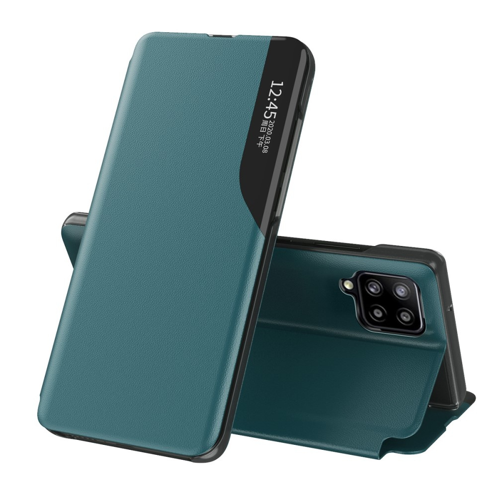 Samsung Galaxy A22 4G - Læder smart View Window cover - Grøn