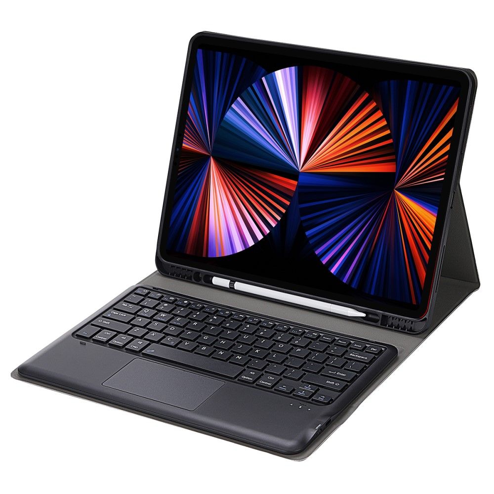 iPad 10.2 (2019 / 2020 / 2021) - Bluetooth Tastatur med Touch Pad & aftagelig cover - DANSK layout - Sort