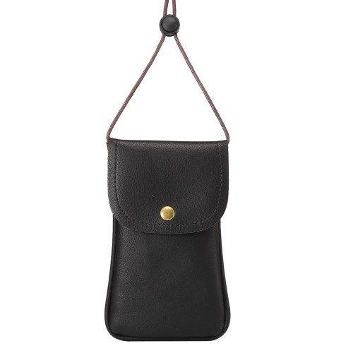 Universal læder Taske / pouch med Rem - Sort