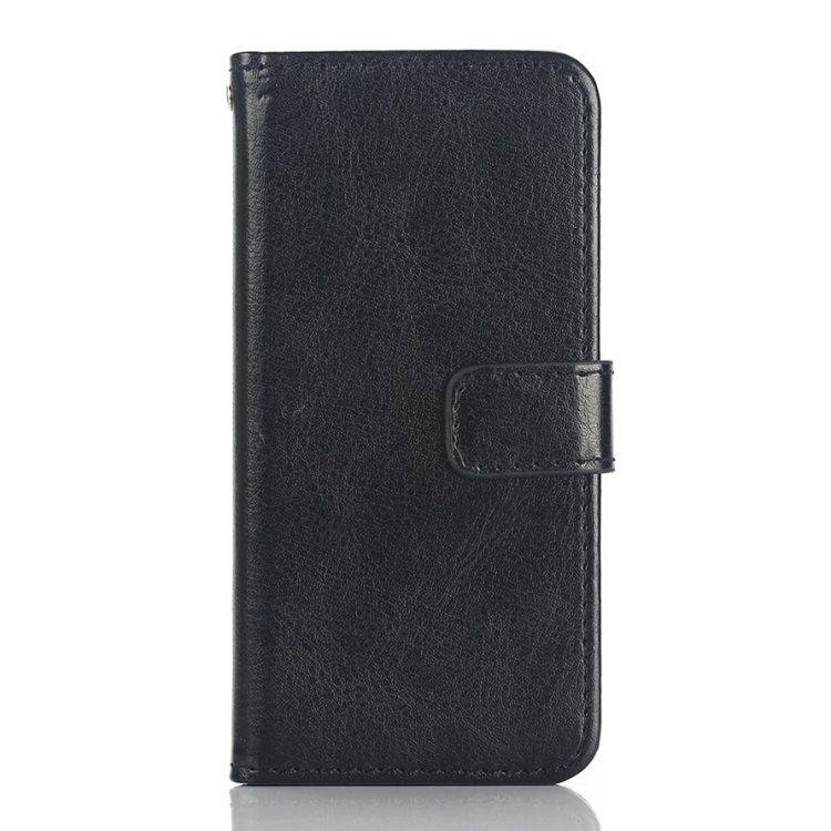 iPhone 5/5s/SE - læder cover / pung - Sort