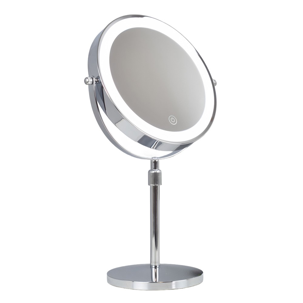 Makeup spejl med 5x zoom og LED lys / Touch kontrol - Dobbeltsidet