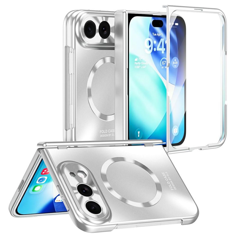 iPhone Duo - Magnetisk shockproof cover - Inkl. Hærdet beskyttelsesglas - Sølv