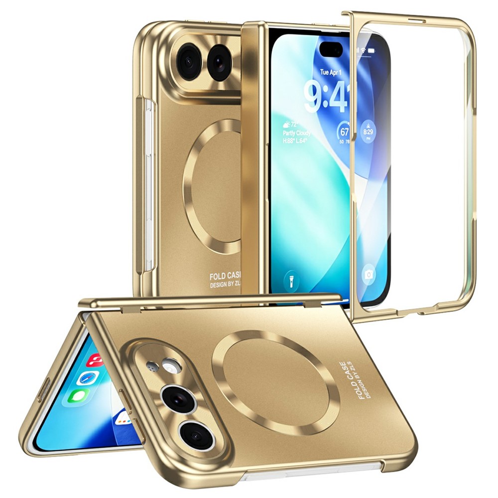 iPhone Duo - Magnetisk shockproof cover - Inkl. Hærdet beskyttelsesglas - Champagne guld