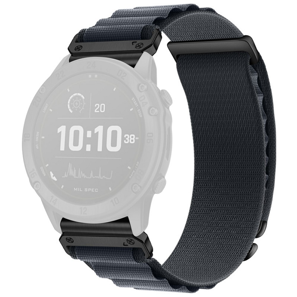 Garmin Fenix 8 47mm - Urrem i nylon tekstil 22mm med Quick Release - Mørkegrå