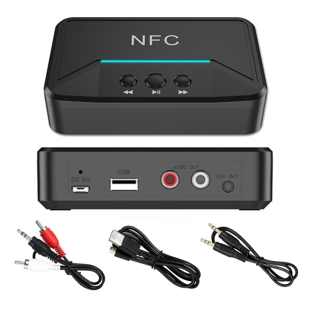 NFC - Bluetooth modtager / receiver / 2xRCA Output - Sort