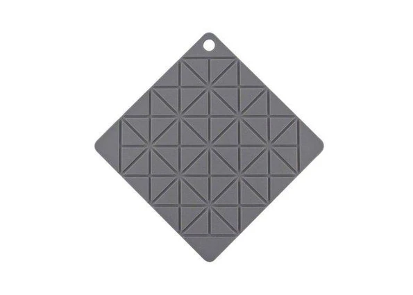 Non Slip Silikone Grydelapper / Bordskåner - SQUARE - Grå