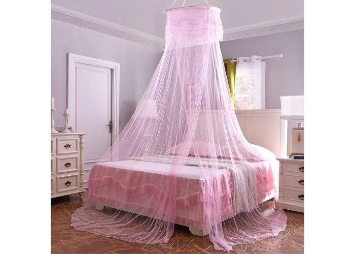 Myggenet - Dome design til f.eks over senge op til 180cm - Pink