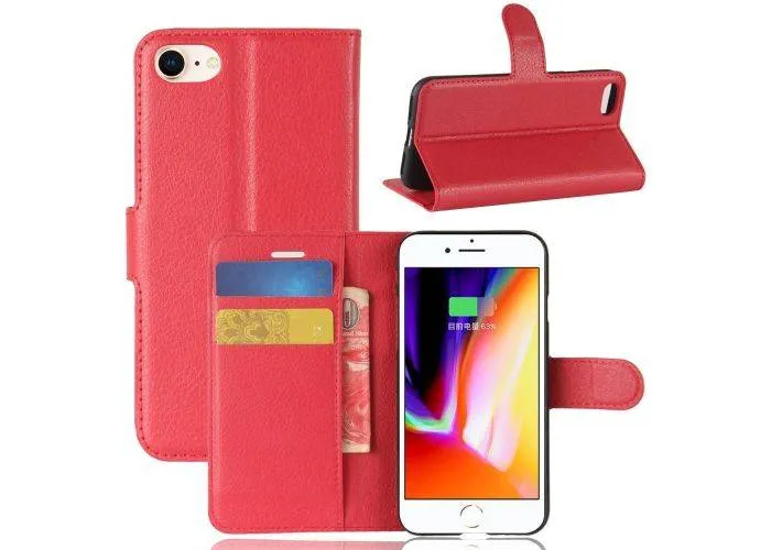iPhone SE 3 5G (2022) / SE 2020 / iPhone 8/7 - Læder cover / pung - Rød