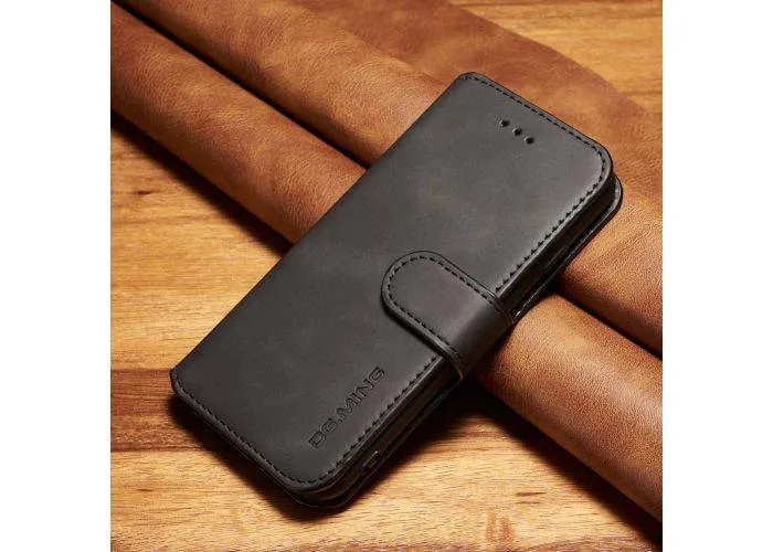 iPhone SE 3 5G (2022) / SE 2020 / iPhone 8/7 - DG MING Retro læder cover / pung - Sort