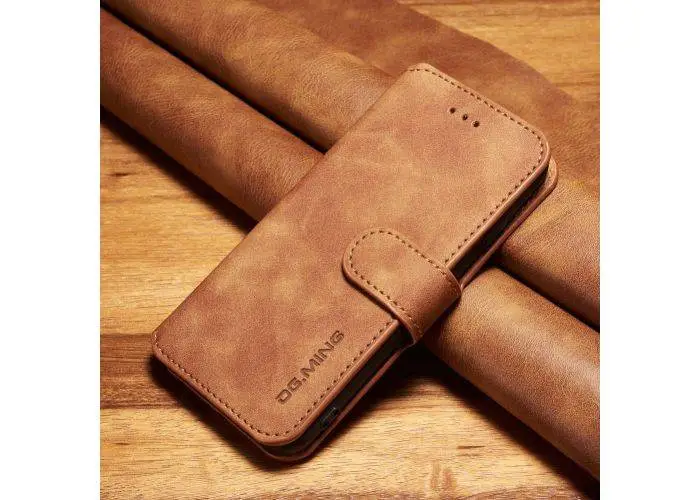 iPhone SE 3 5G (2022) / SE 2020 / iPhone 8/7 - DG MING Retro læder cover / pung - Brun