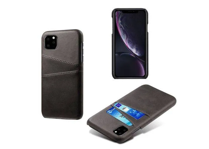 iPhone 11 Pro - Læder Hard cover m/kortholdere - Sort