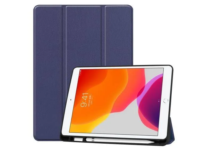 iPad 10.2 ( 2019/2020/2021 )  - Tri-Fold læder cover - Mørkeblå