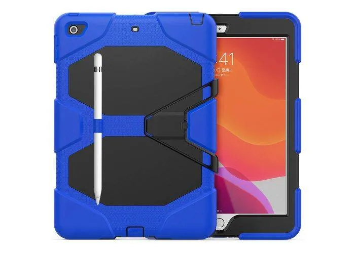iPad 10.2 (2019/2020/2021) Shockproof Hybrid cover med Kickstand - Blå