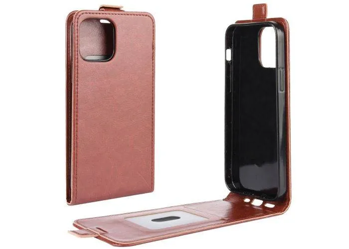 iPhone 12 mini - Vertical læder cover - Brun