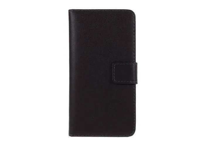 iPhone 6/6s - Ægte læder cover / pung - Sort