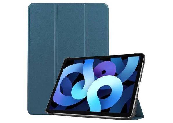 iPad Air 11 (2024/2025/2026) / iPad Air 10.9 (2022/2020) - Tri-Fold læder cover - Dybgrøn