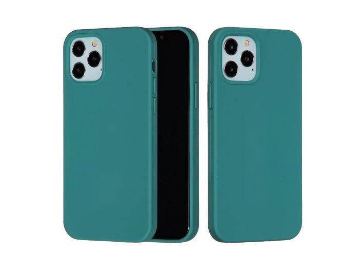 iPhone 12 / Pro - Azmaro Tyndt Silikone cover - Sort/grøn