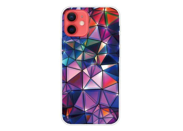 iPhone 13 mini - Gummi cover - Printet design - Diamant