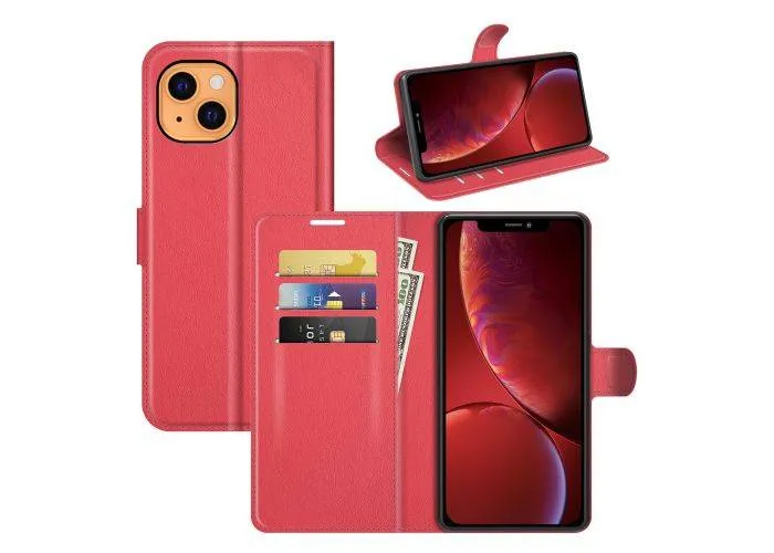 iPhone 12 / 12 Pro - Læder cover / pung - Rød