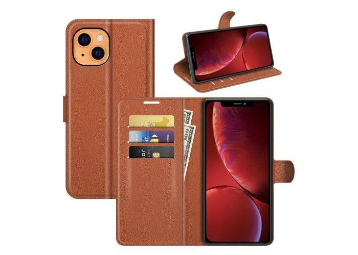 iPhone 12 mini - Læder cover / pung - Brun