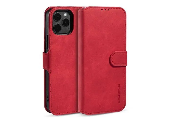 iPhone 13 - DG. MING Retro læder cover / pung - Rød