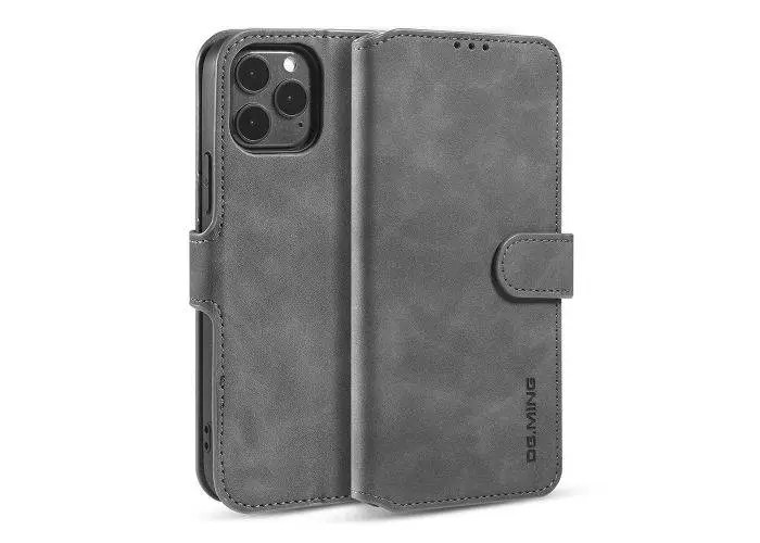 iPhone 13 - DG. MING Retro læder cover / pung - Grå