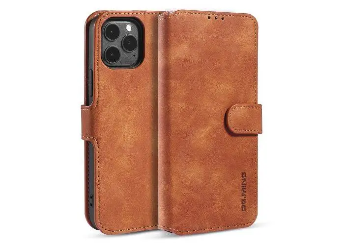 iPhone 13 - DG. MING Retro læder cover / pung - Brun