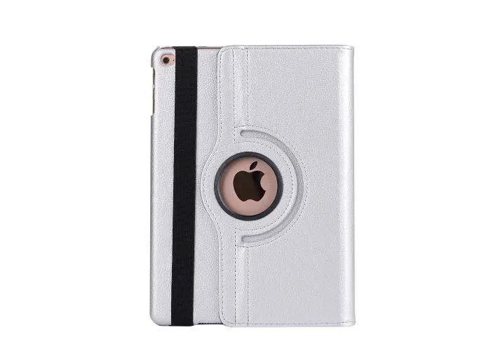 iPad 9.7 (2017 / 2018) - Pu læder cover m/stand Litchi skin - Sølv