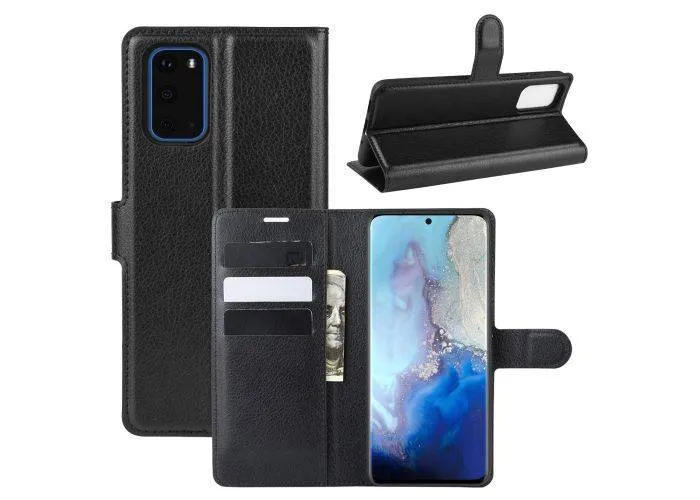 Samsung Galaxy S20 / S20 5G - Læder cover / pung - Sort